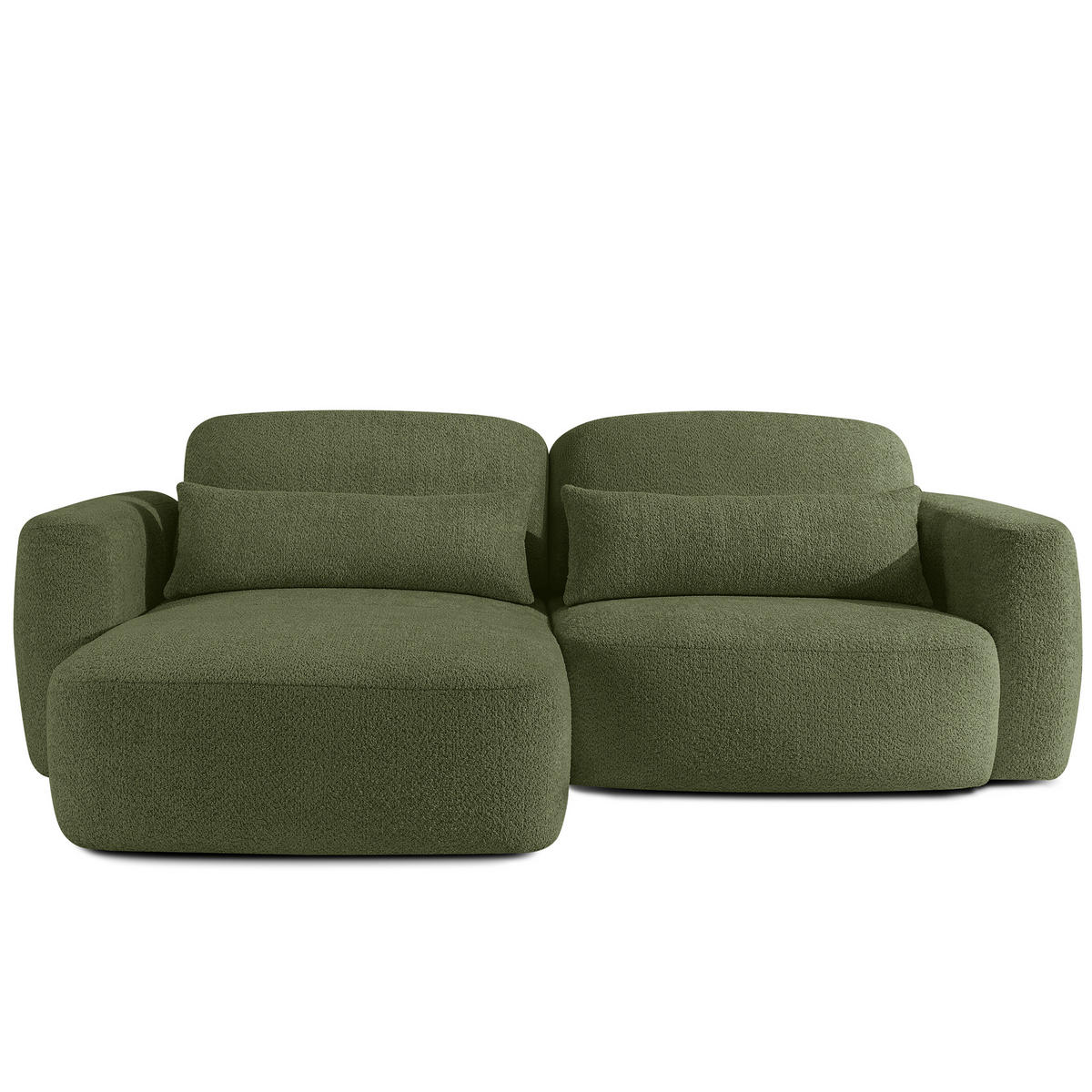 ECKSOFA links ELOSA - Olivgrün, Holz/Textil (245/165cm) - KONSIMO®