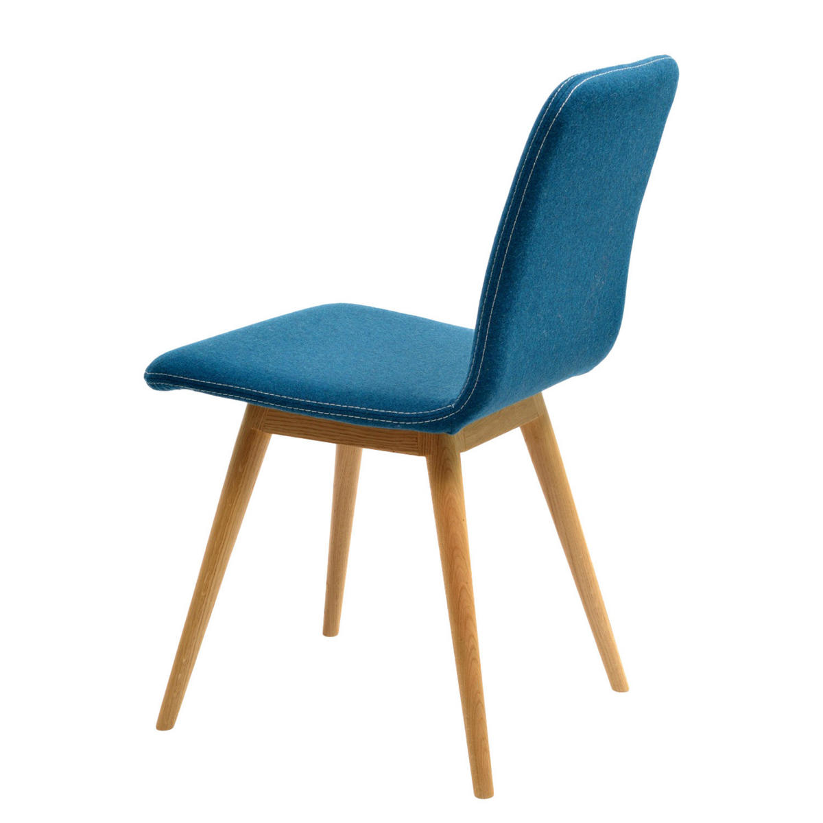 POLSTERSTUHL - 2er-Set - Eiche massiv / Stoff - Petrol, Holz/Textil (45/85/60cm) - home24