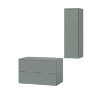 BADMÖBEL-SET Color Aloe 2-Teilig (2S 80 + 1D 100) - Dunkelgrün, Holzwerkstoff (110/160/45cm) - mzm24