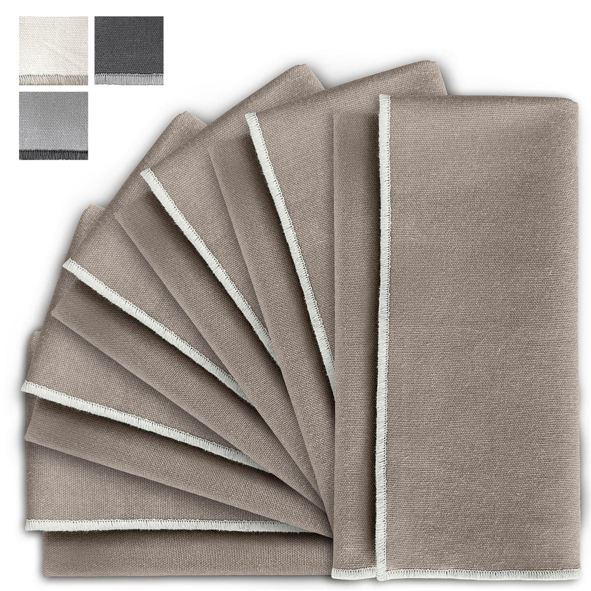 STOFFSERVIETTEN aus Baumwolle 6er-Set - Braun, Textil (45/45cm) - Miqio Design