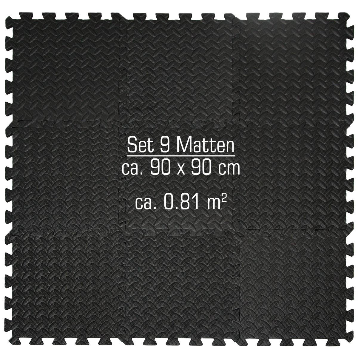 PUZZLEMATTE – 9er Set, 30/30 /1 cm, Schwarz - Schwarz, Kunststoff (30/30cm) - eyepower