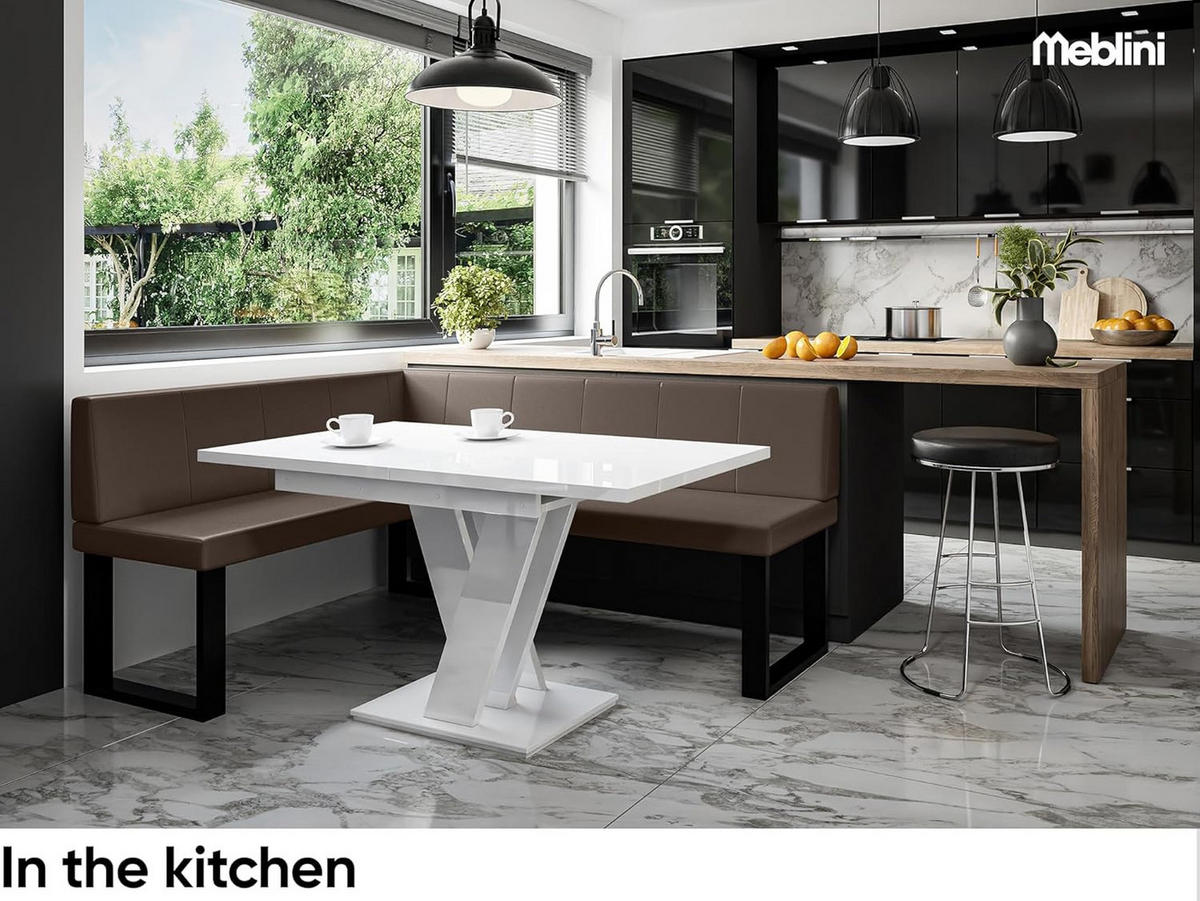 ECKBANK PETER_U - Braun, Leder (128/168cm) - Meblini