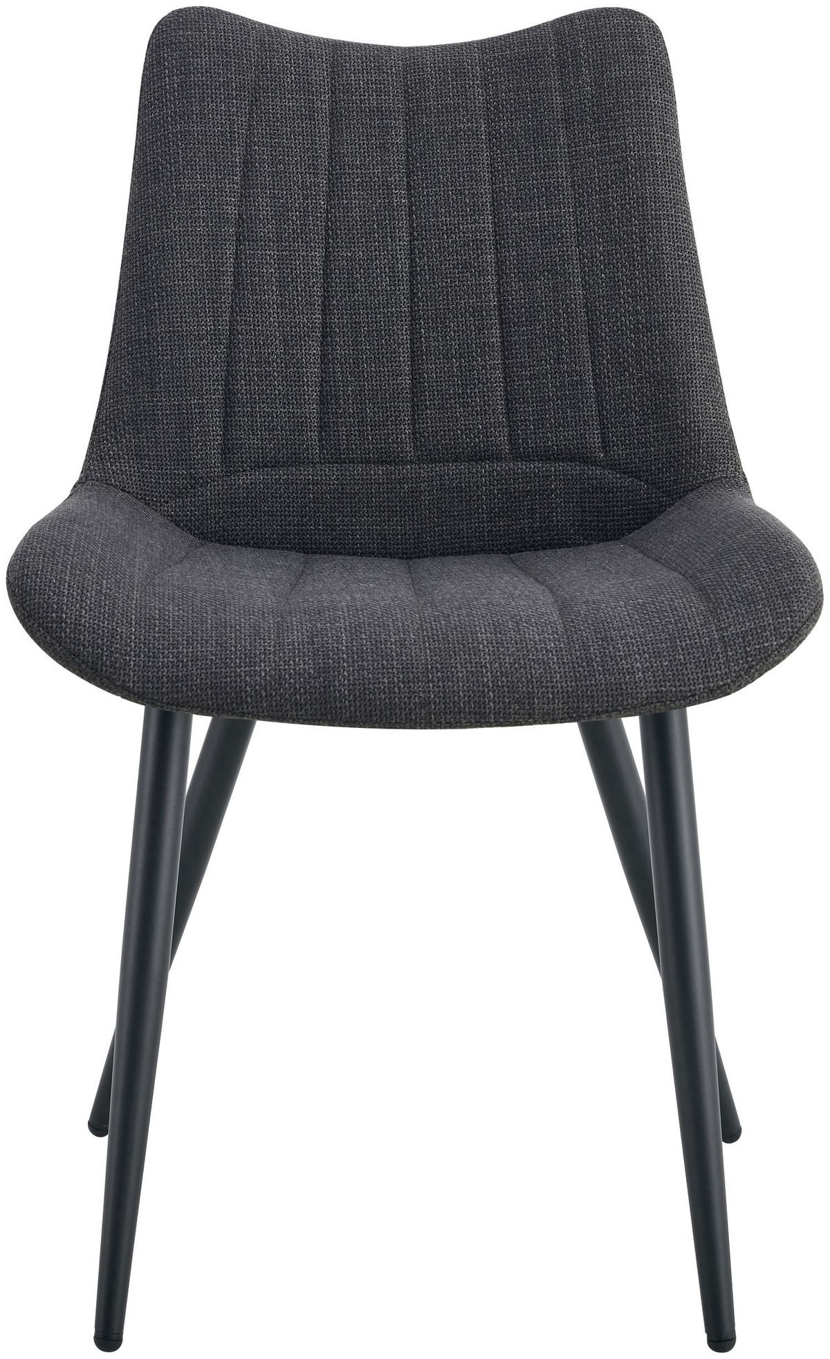 STUHL Lotta anthrazit 2er Set - Anthrazit/Schwarz, Textil/Metall (53/86/59cm) - Xonox