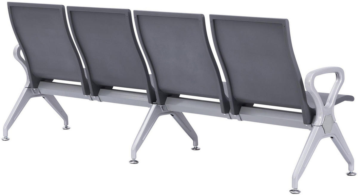 WARTEBANK Erik 4-Sitzer 228x59x89cm Kunststoff Grau Sitzbank - Grau, Kunststoff (228/89/59cm) - DELUKE