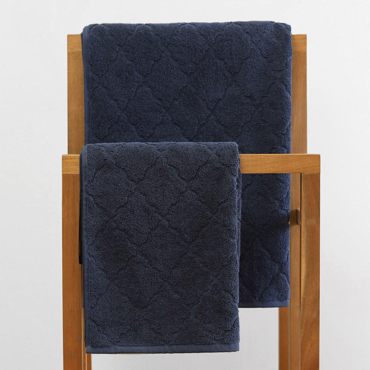 BADETUCH Samine navy blau 50/90 cm - Dunkelblau, Textil (50/90cm) - Homla