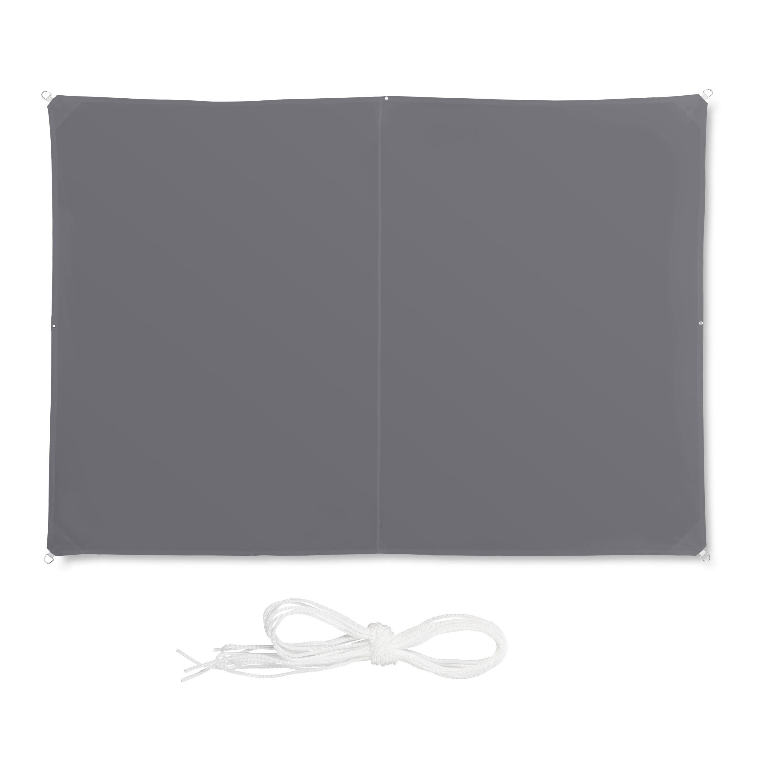 SONNENSEGEL - Grau, Textil/Metall (300/200cm) - Relaxdays