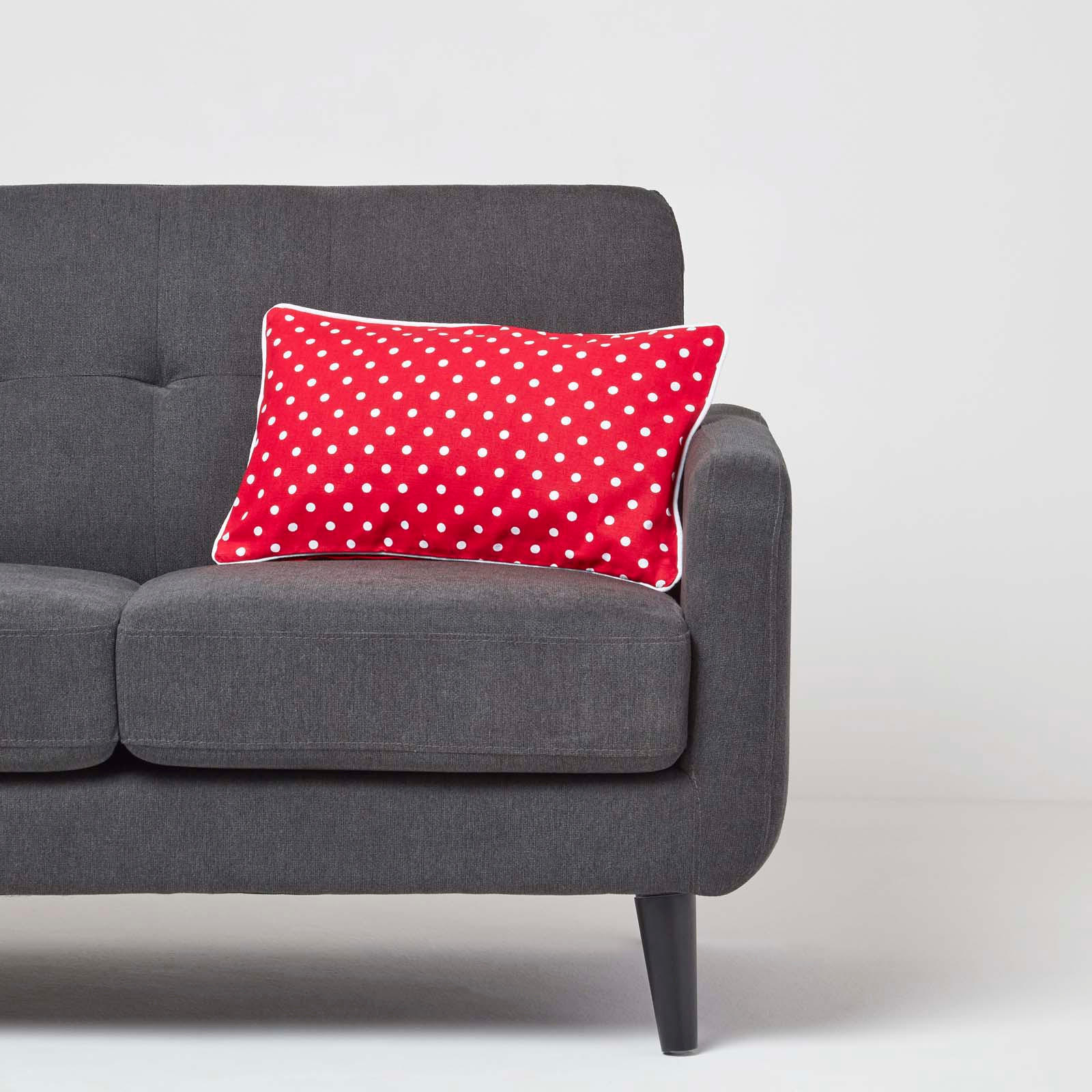 KISSENHÜLLE Polka Dots 30/50 cm, 100% Baumwolle - Rot, Textil (30/50cm) - Homescapes