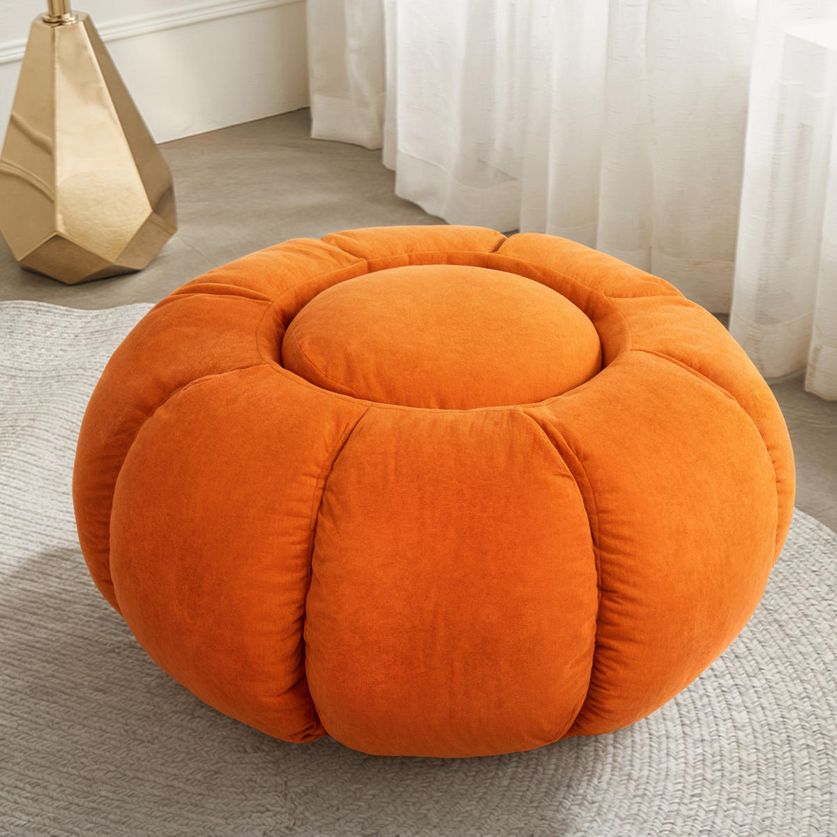 KÜRBIS-BEISTELLTISCH Halloween-Stil orange - Orange, Textil (85/85/43cm) - Vercart