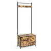 GARDEROBE Fyrk Eiche rustikal 65 x 175 cm - Wildeiche/Schwarz, Holzwerkstoff (65/175/30cm) - Vicco