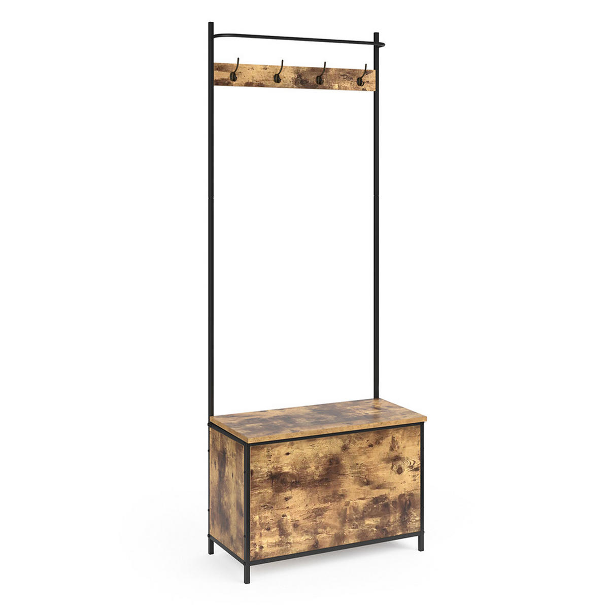GARDEROBE Fyrk Eiche rustikal 65 x 175 cm - Wildeiche/Schwarz, Holzwerkstoff (65/175/30cm) - Vicco