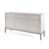 SIDEBOARD Eternas 3T 3S Grau 154/83/39 cm – schwarze Füße, mit geriffelten Fronten - Schwarz/Grau, Holzwerkstoff (154/83/39cm) - AX Living