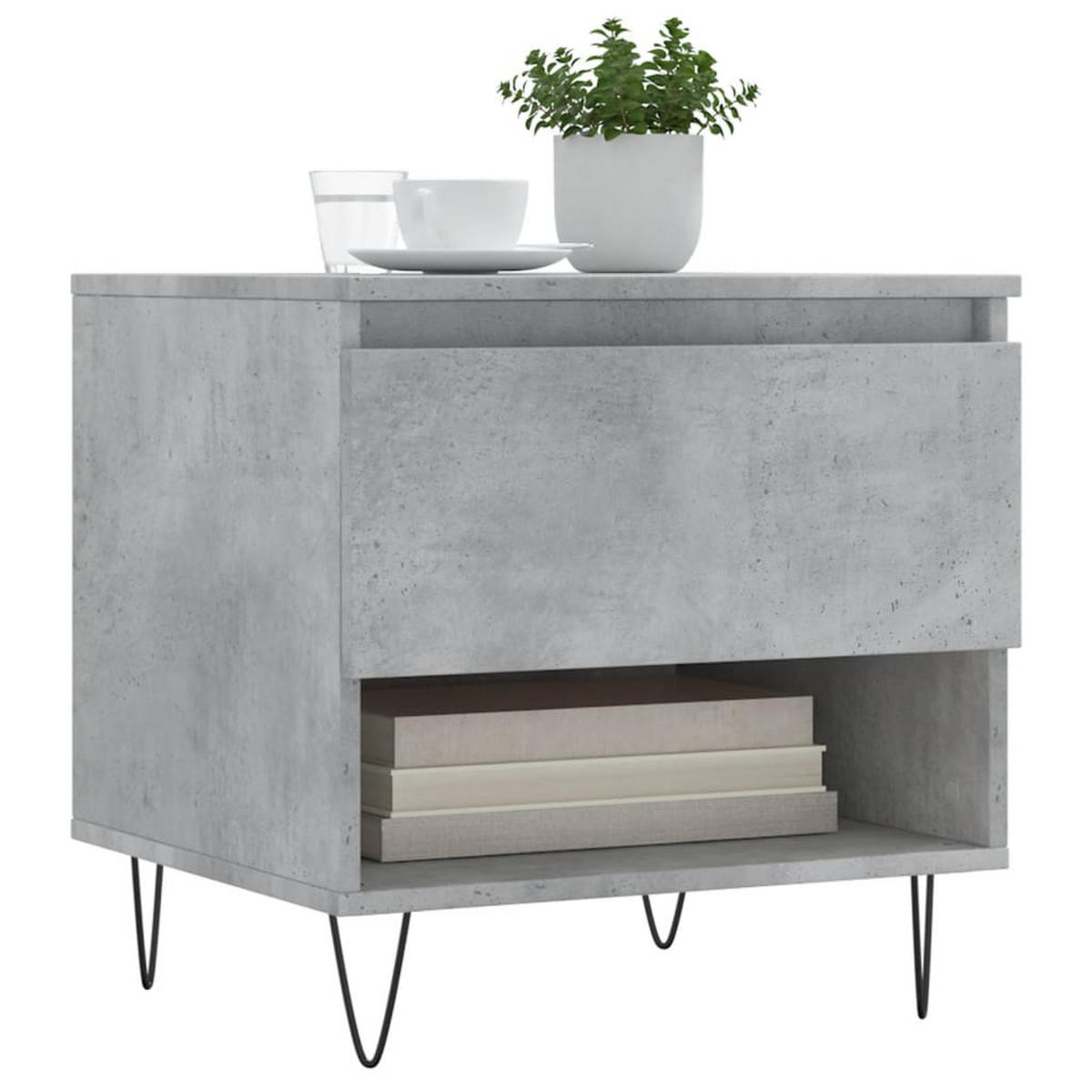 COUCHTISCHE 2 Stk. Betongrau 50x46x50 cm Holzwerkstoff - Grau, Holzwerkstoff (46/50/50cm) - furnicato