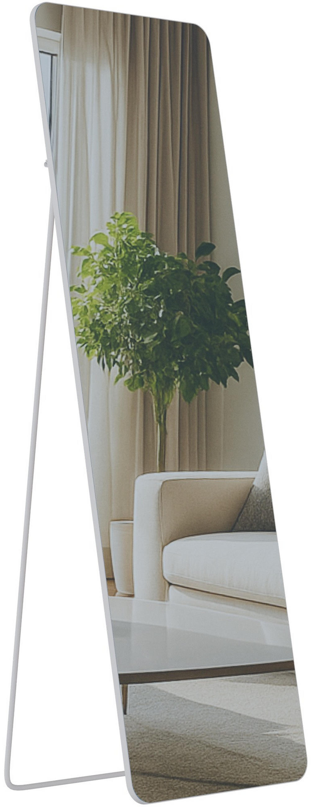 STANDSPIEGEL Murcia Glas Weiß matt Ganzkörperspiegel - Weiß, Glas (50/160/3cm) - DELUKE