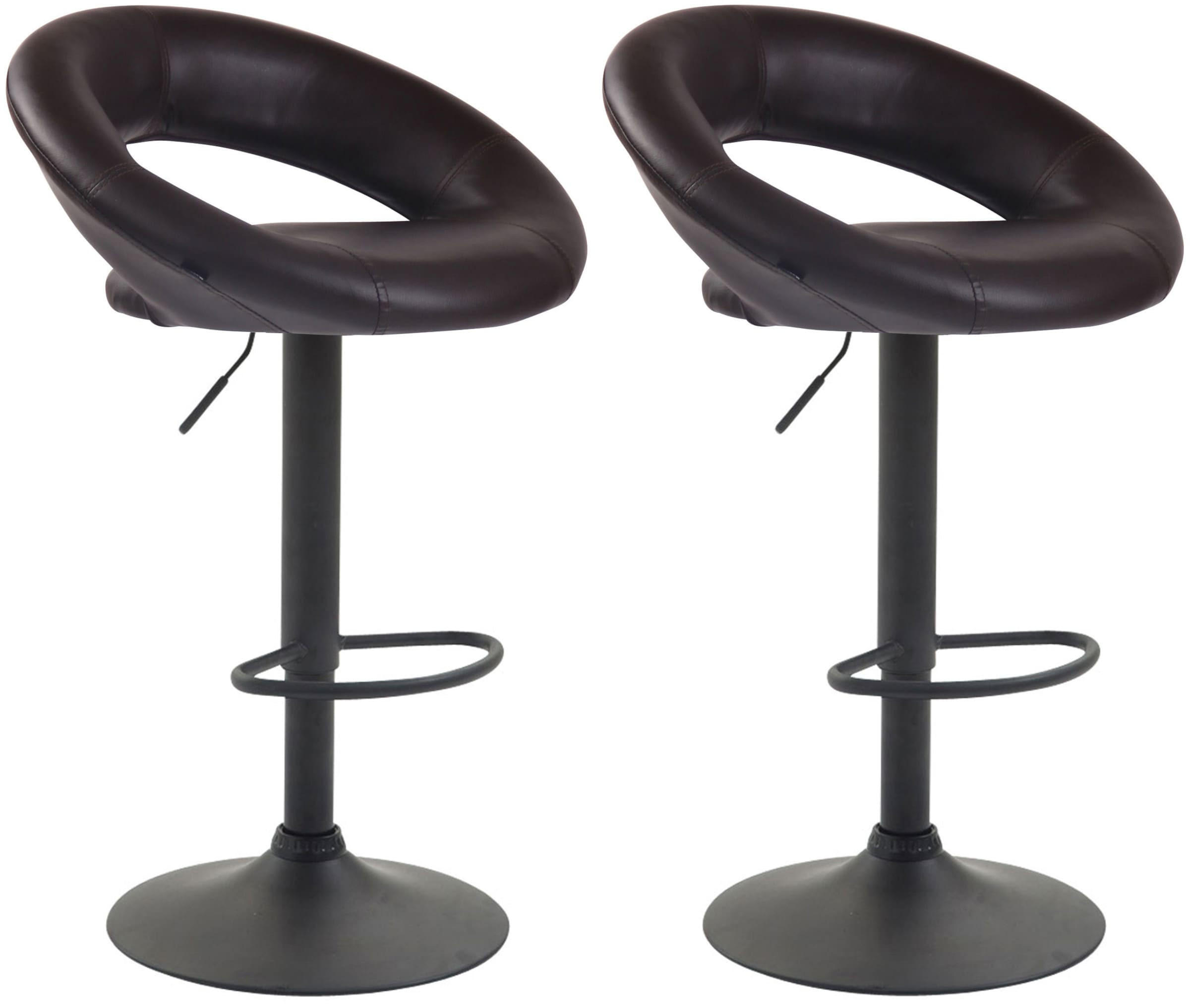 BARHOCKER Olinda Kunstleder 80-101x53x47 cm braun - Braun, Leder (53/80/47cm) - furnicato
