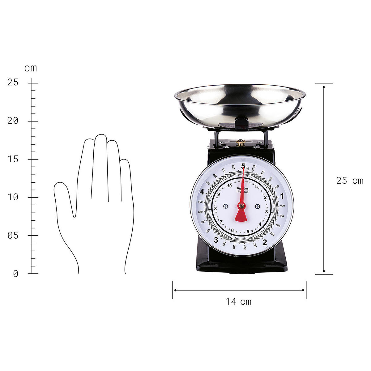 KÜCHENWAAGE Give Me More - Schwarz, Metall - Butlers