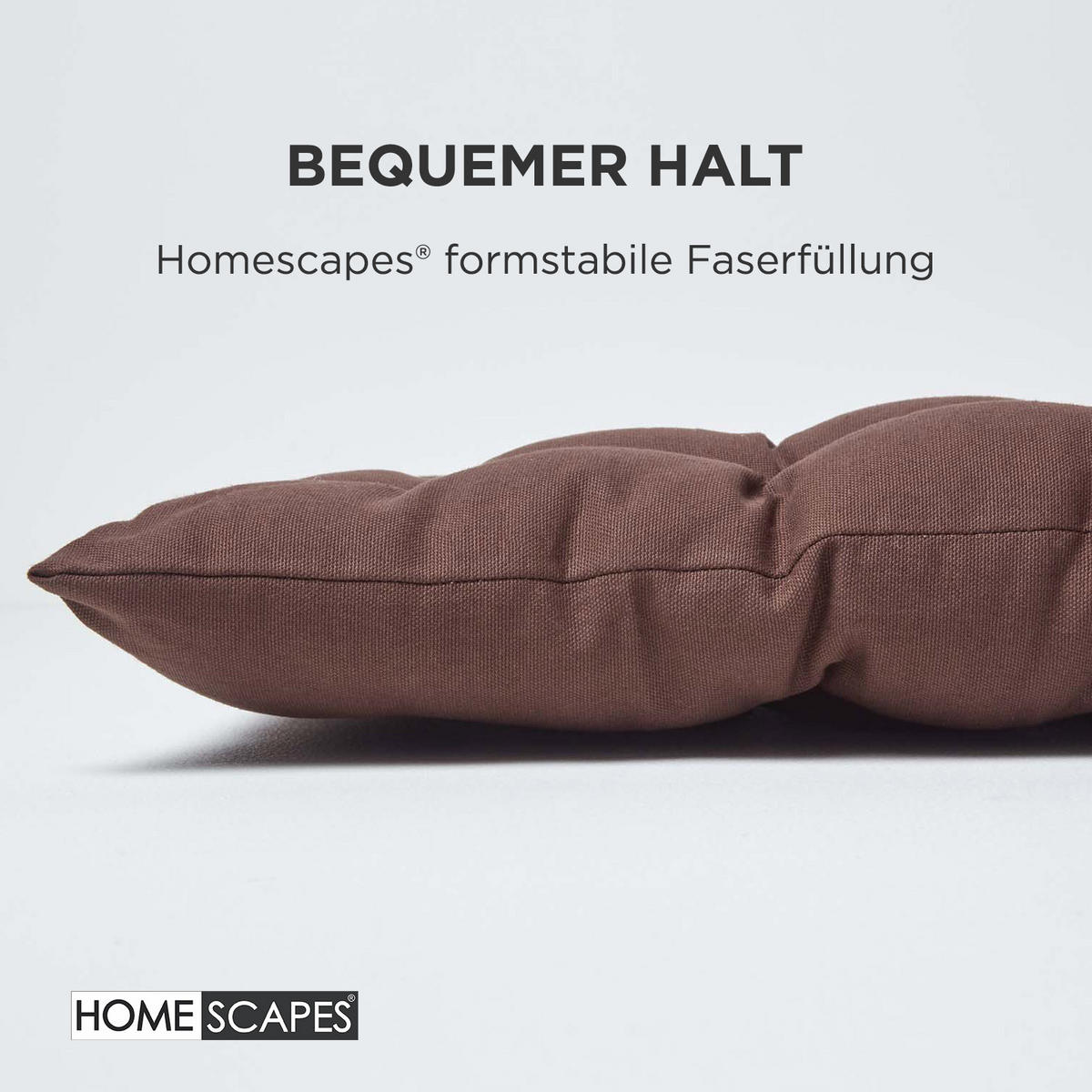 BANKAUFLAGE 3-Sitzer braun 143/48/5 cm - Braun, Textil (143/48/5cm) - Homescapes
