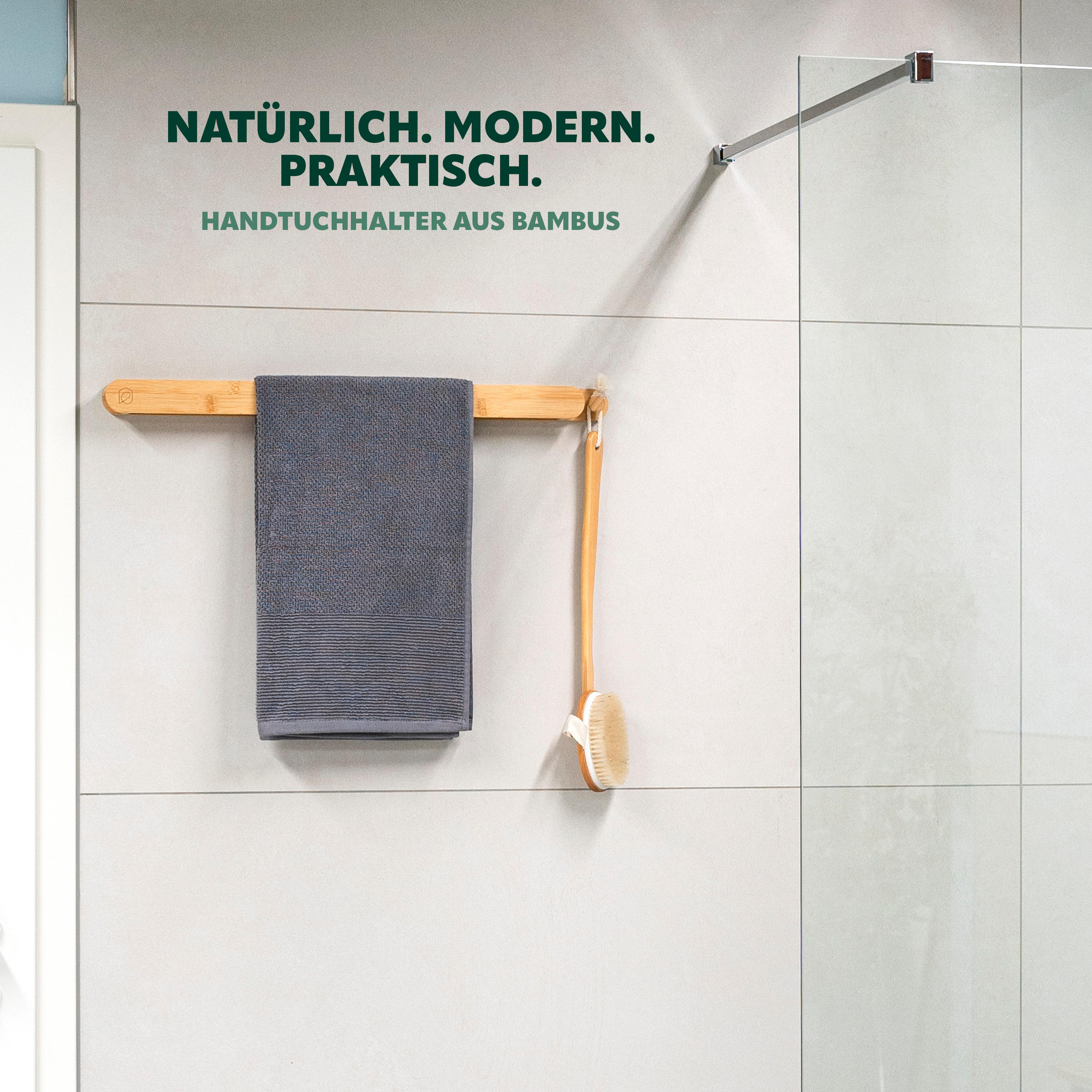 HANDTUCHHALTER, Bambus - Braun, Holz (62/4/5cm) - eluno