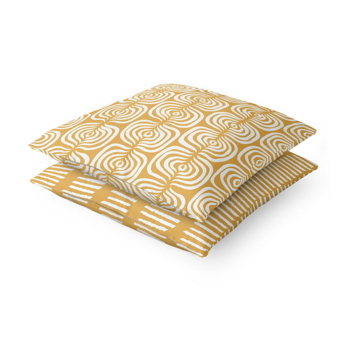 DEKOKISSEN 2er-Set Ethnomuster Duo I 50/50 cm - Gelb, Textil (50/50cm) - Bilderwelten