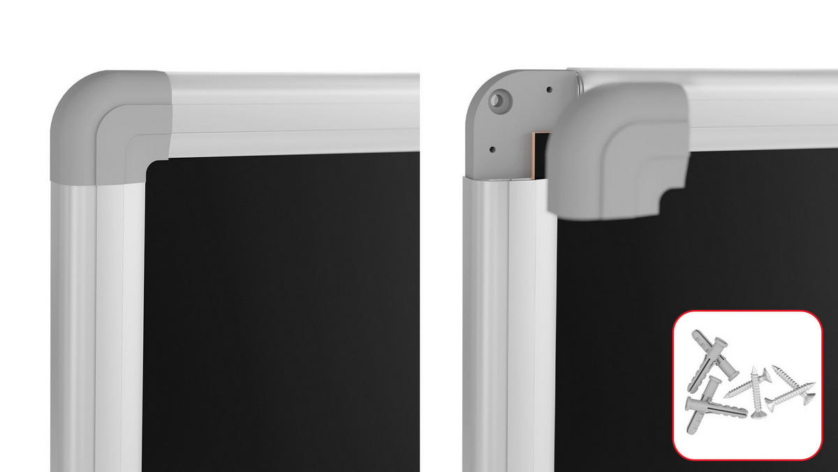 KREIDETAFEL mit Alurahmen Premium EXPO 90x60cm - Multicolor, Metall (90/60/1.6cm) - ALLboards