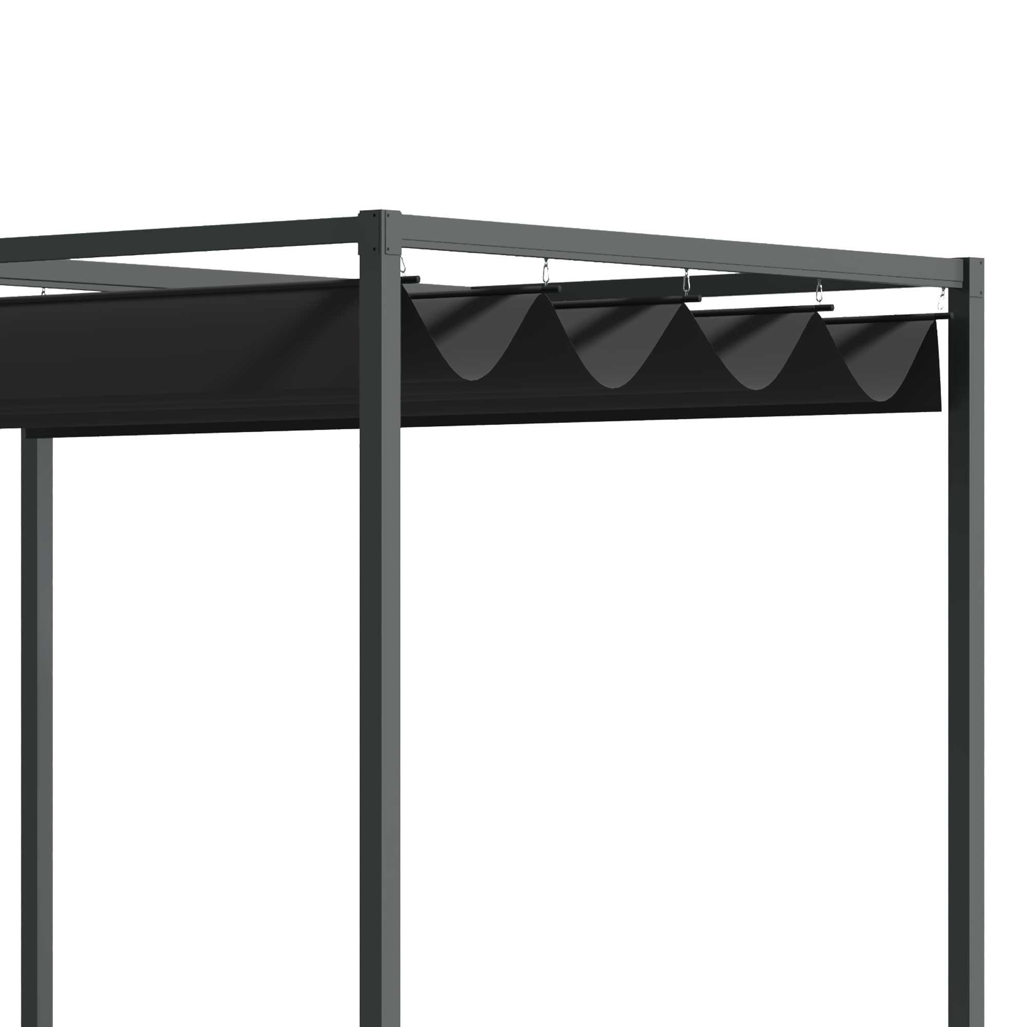 Thumbnail - Modfu Pergola, Schwarz, Metall, 298x221x213 cm, Sonnen- & Sichtschutz, Pavillons & Pergolas, Pergolas