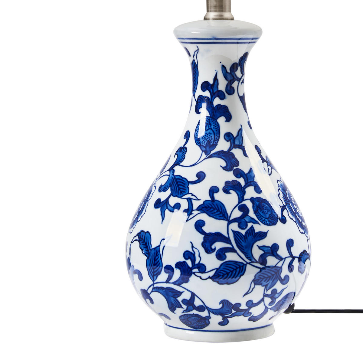 TISCHLEUCHTE Weiß/Blau Carmen - Blau/Weiß, Keramik (30/30/48cm) - Beliani