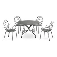 GARTENESSGRUPPE im Set - 4 -Sitzer - Stahl - anthrazitgrau - GUERMANTES - Anthrazit, Metall - Vente-Unique