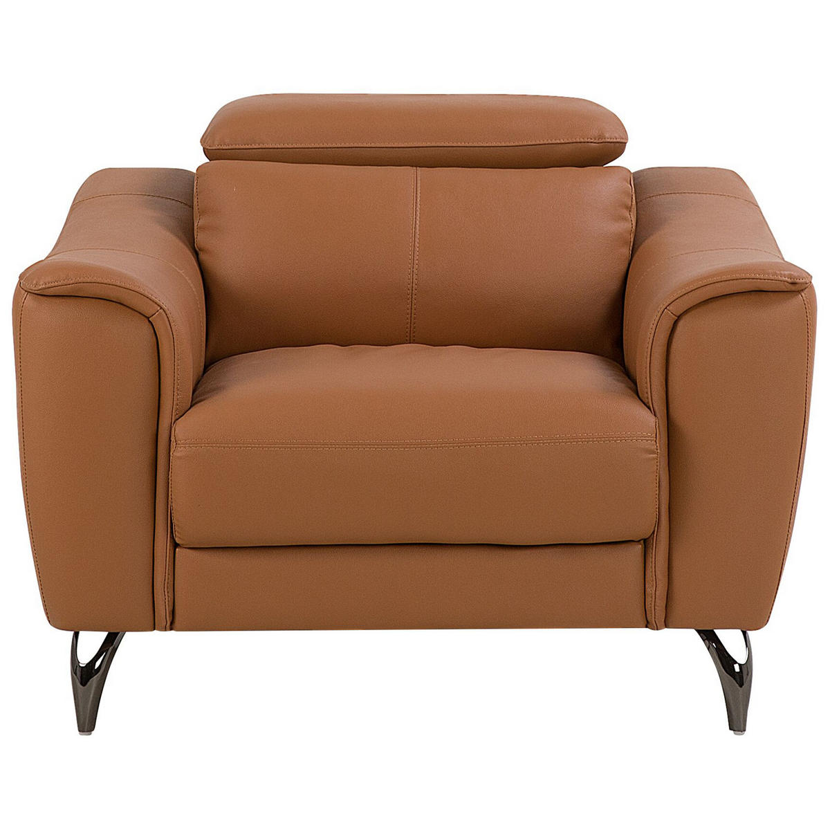 SESSEL Leder goldbraun Narwik - Braun, Leder (104/93/98cm) - Beliani