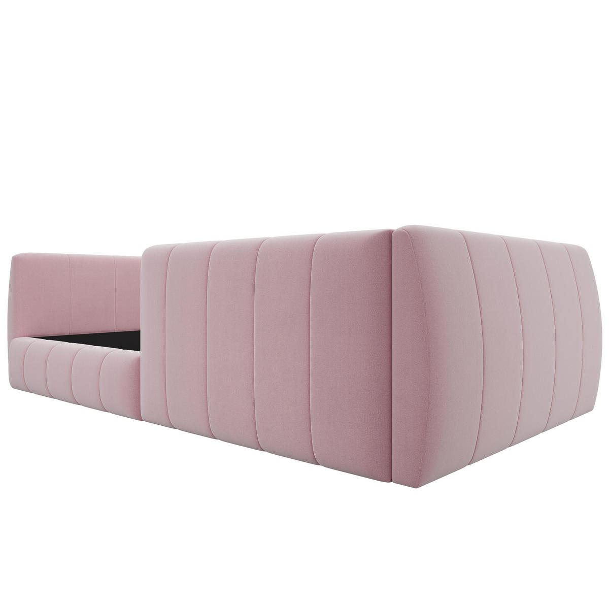 POLSTERBETT 90/200 cm in Pink Samt mit Sicherheitsgitter - Rosa, Holzwerkstoff/Textil (90/200cm) - WISHDOR