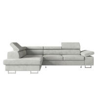 ECKSOFA Grau ALEX Mit Verstellbaren Kopfstützen Links - Grau, Textil (274/203cm) - Sepro Meble