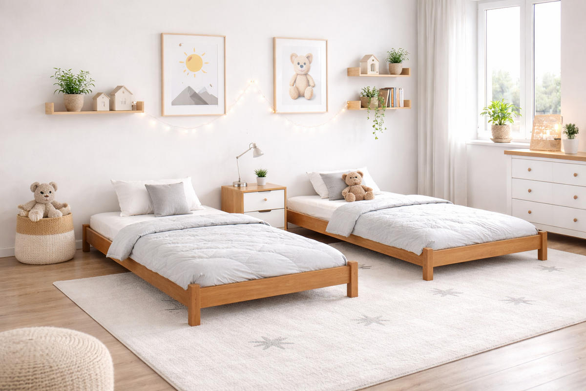 STAPELBETTEN 2-er Set Sendi 180x80 teak - Braun, Holzwerkstoff - LUKDOM