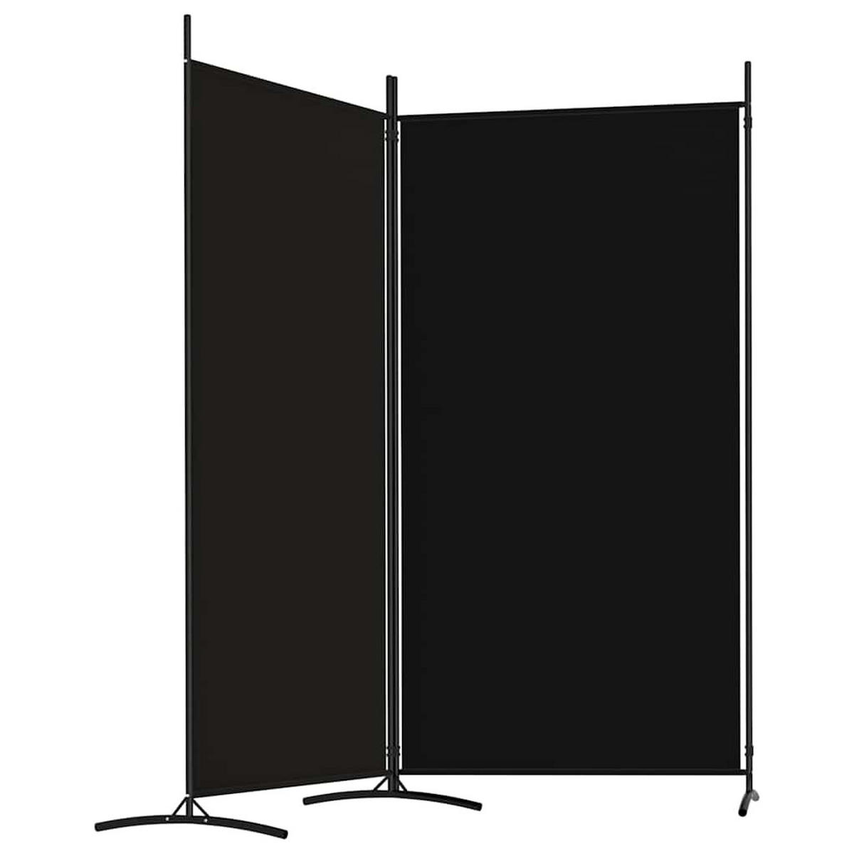 PARAVENT 2-teilig Schwarz 175/180 Cm Stoff - Schwarz, Textil (175/180/0.1cm) - vidaXL