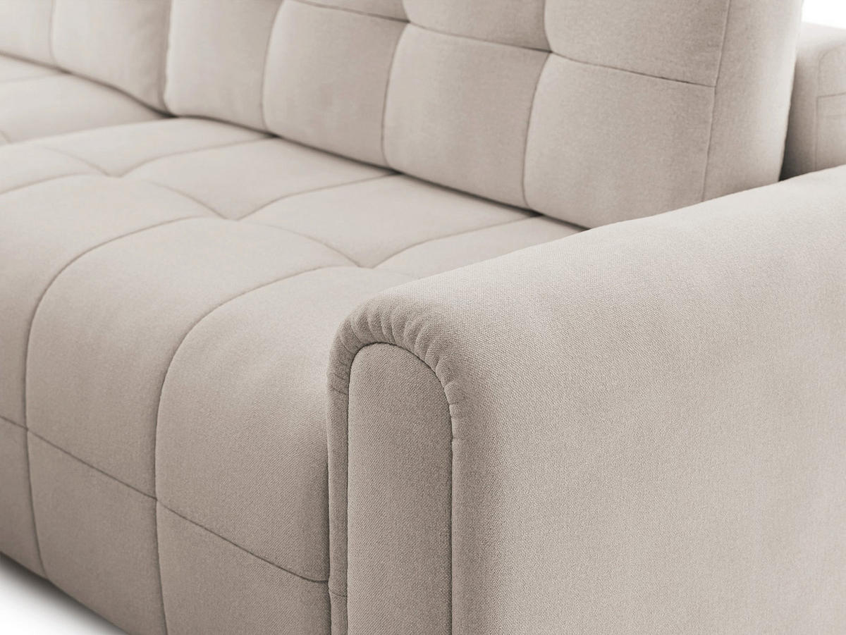 ECKSOFA Simolla Creme links - Creme/Schwarz, Kunststoff/Textil (268/180cm) - Selsey