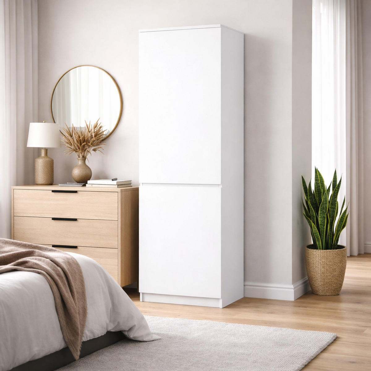 MEHRZWECKSCHRANK 2-türig mit 5 Einlegeböden in Weiß - Weiß, Holzwerkstoff (50/180.5/40cm) - Home Collective