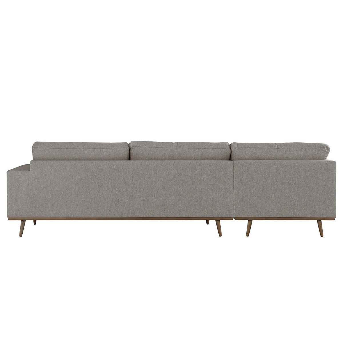 ECKSOFA mit Longchair - Eichefarben/Graubraun, Eichenholz/Textil (281/153cm) - home24