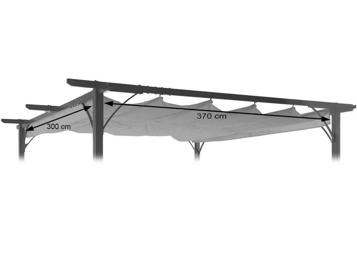 ERSATZDACH 370x300cm für Pergola 3,5x3,5m Terrakotta - Rot, Textil (370/1/300cm) - BERLINLODGE