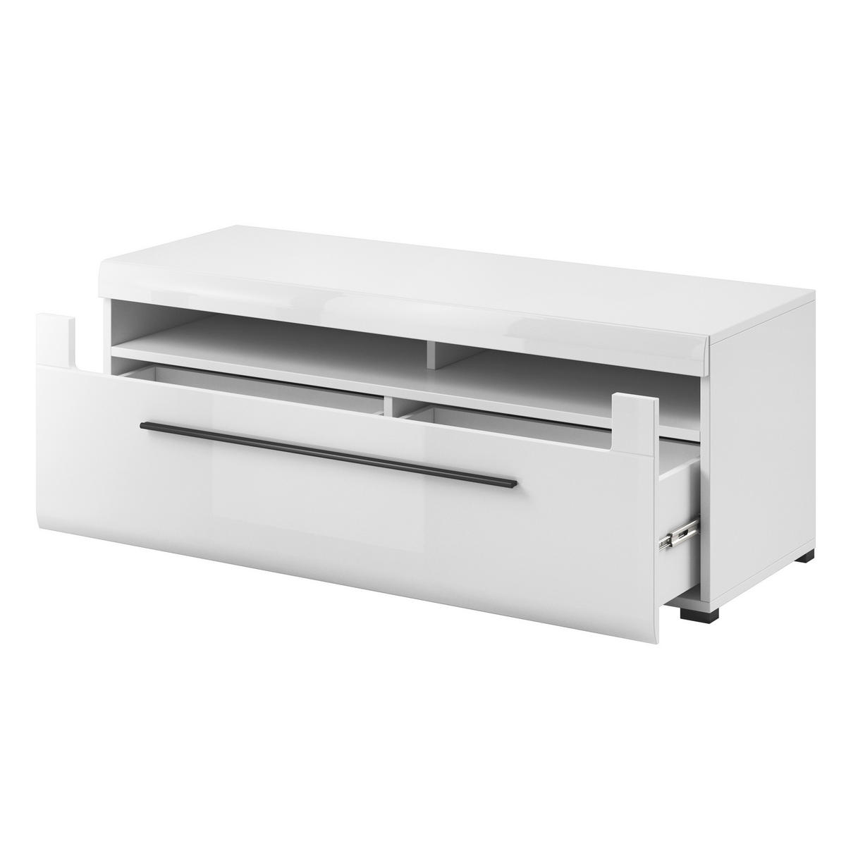LOWBOARD TULLIA 140x50x52 cm mit 2 Schubladen Weiß - Weiß, Holzwerkstoff (140/52/50cm) - MASSENO