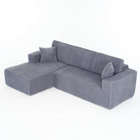 ECKSOFA 235/128/80 cm Grau Cord mit Linke Chaiselongue - Grau, Textil (235/128cm) - Oxeza