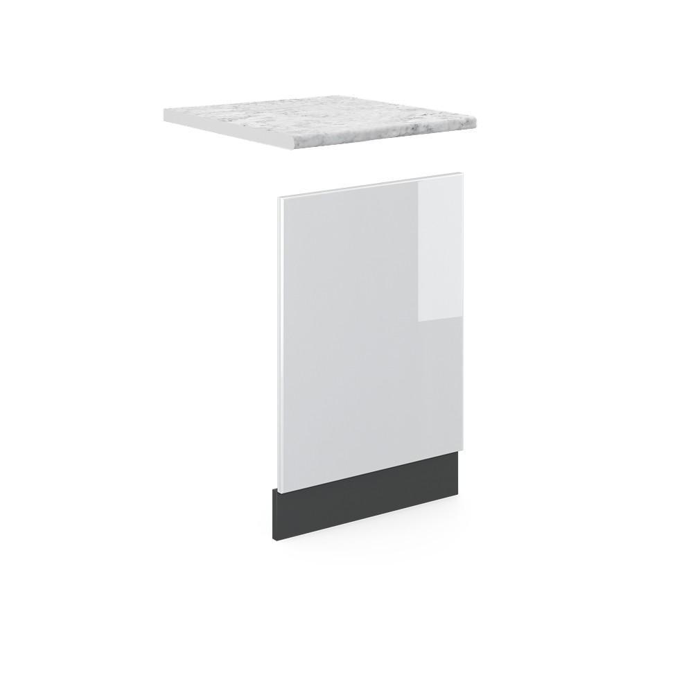 FRONTBLENDE R-Line Weiß Hochglanz 45 cm, AP Marmor - Weiß Hochglanz/Anthrazit, Holzwerkstoff (45/57.2/1.6cm) - Vicco