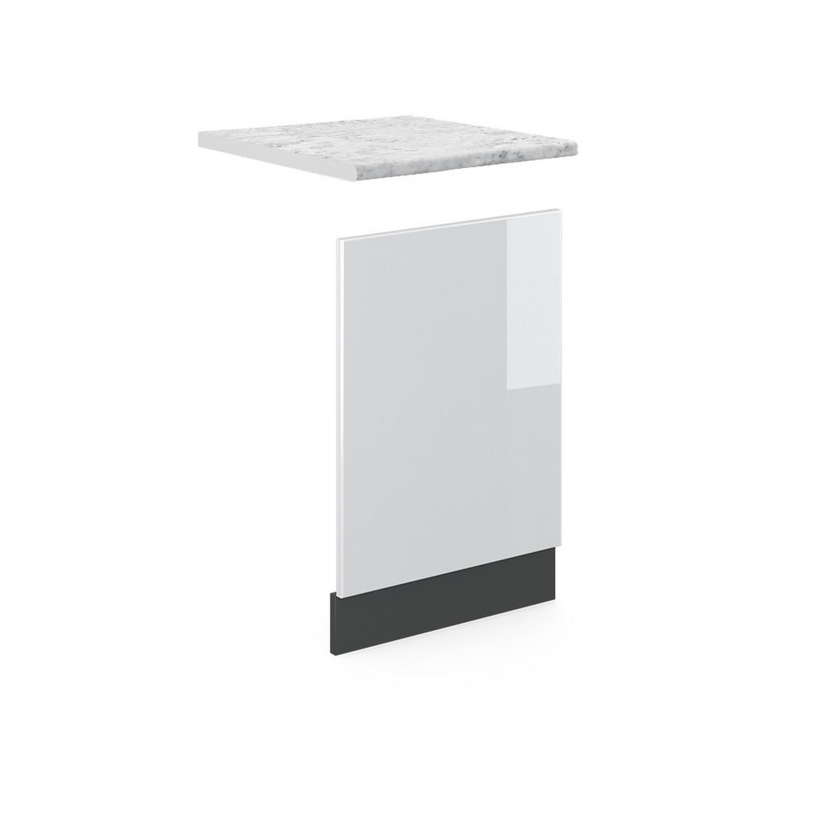 FRONTBLENDE R-Line Weiß Hochglanz 45 cm, AP Marmor - Weiß Hochglanz/Anthrazit, Holzwerkstoff (45/57.2/1.6cm) - Vicco