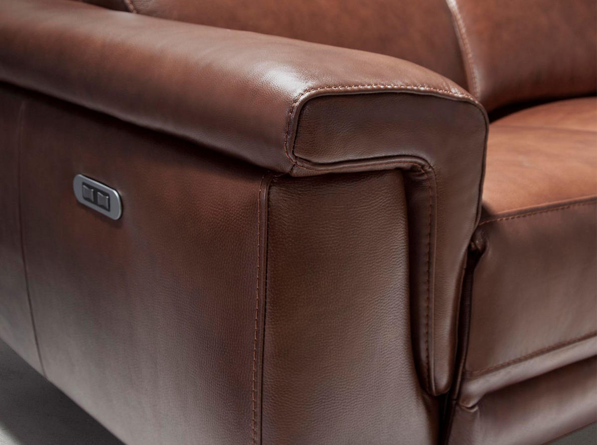 SOFA 2-Sitzer Relaxsofa aus braunem Leder 170/103/99 cm - Schwarz/Braun, Leder (170/99/103cm) - ANGEL CERDA