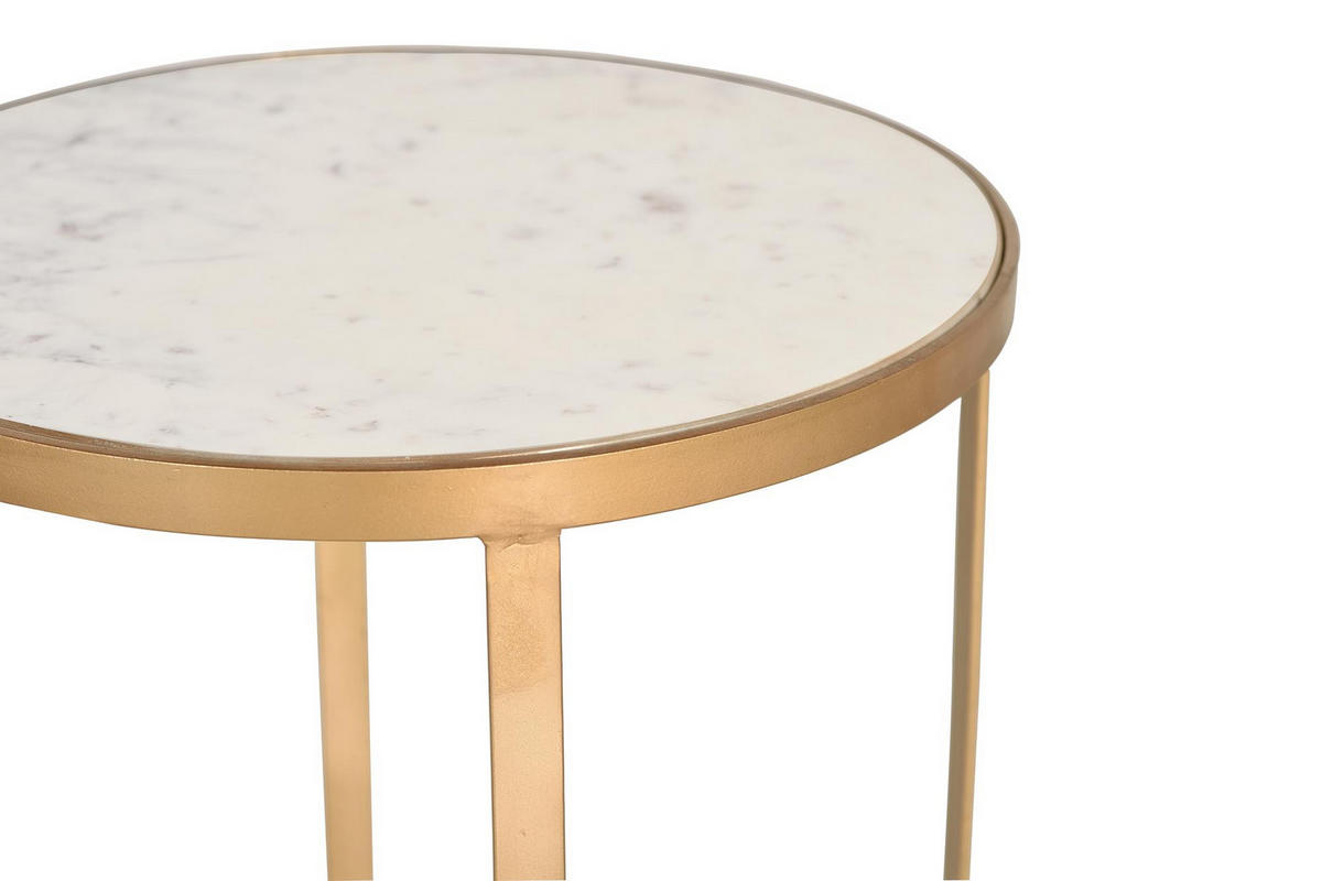 COUCHTISCH aus Marmor - Weiß, Holz (45/45/60cm) - Giner y Colomer