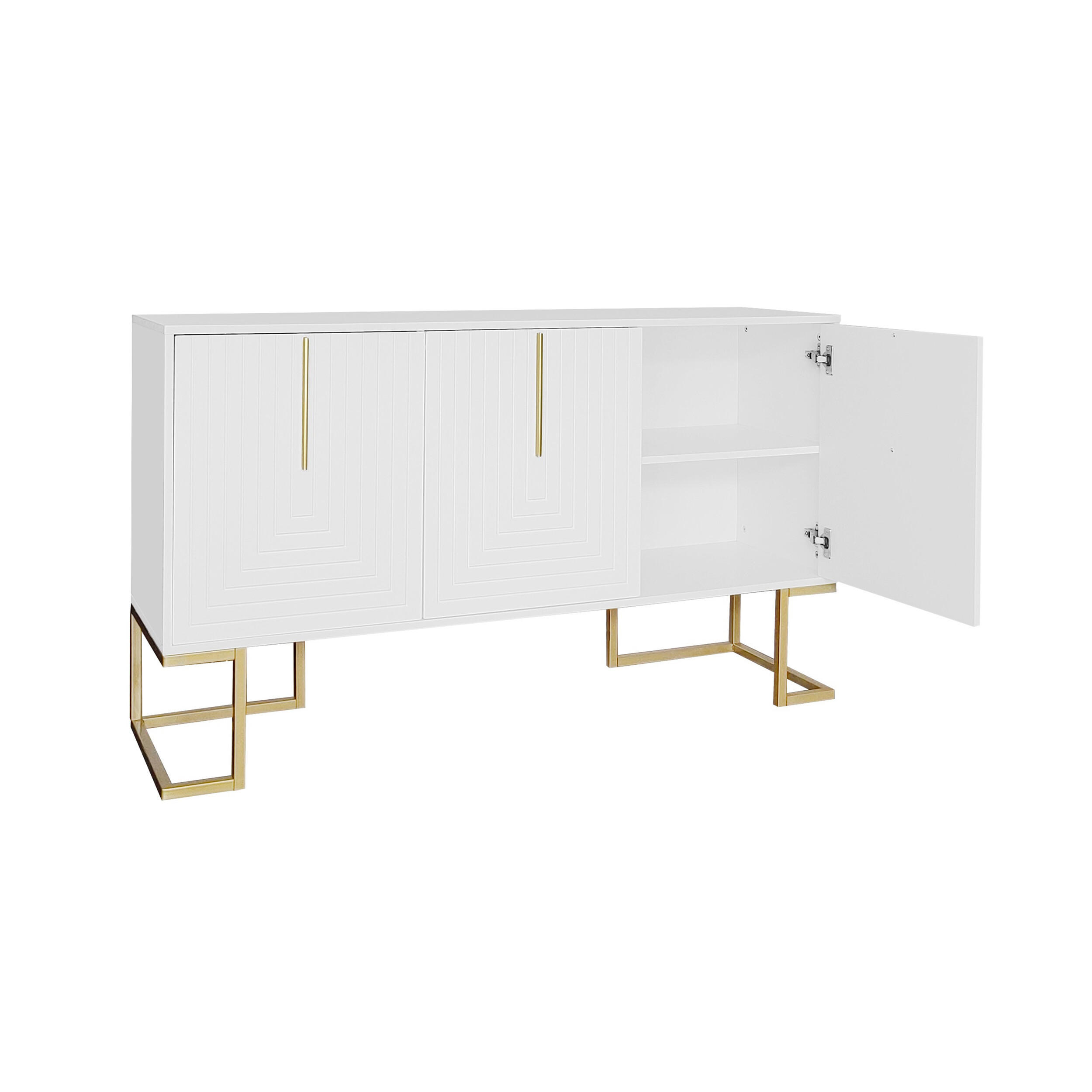 SIDEBOARD Weiß 138/40/80,5CM - Weiß, Holzwerkstoff/Metall (40/80.5/138cm) - Urban Meuble