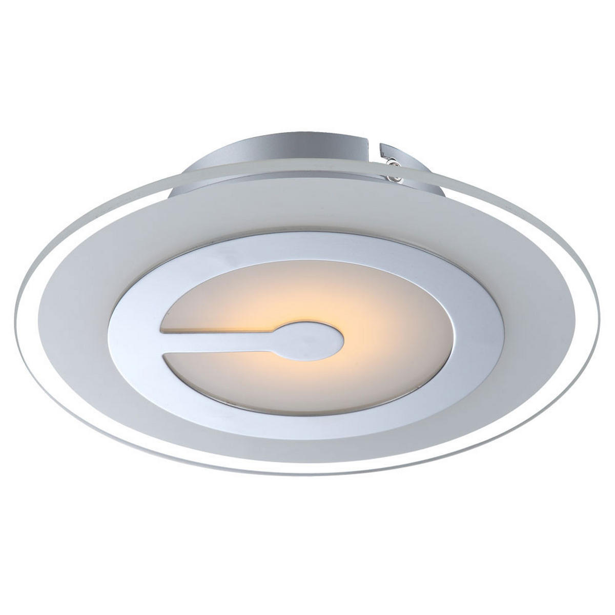 LED DECKENLEUCHTE Glas Chrom Weiß - Weiß, Glas (23/23/5.7cm) - Globo Lighting