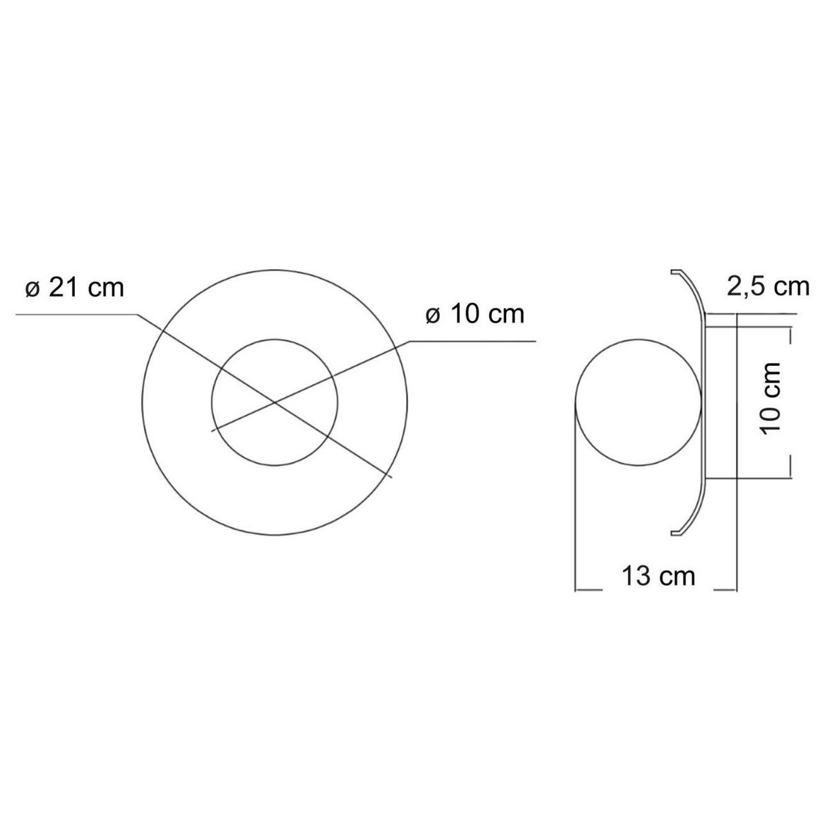 WANDLEUCHTE Evyra, Meergrün und weiß, 21cm - Weiß, Glas (21/21/13cm) - KOSILUM