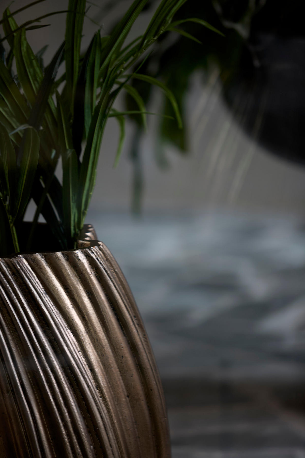 VASE Yatung Bronze Ø52/81 cm - Bronzefarben, Stein (81cm) - Light & Living