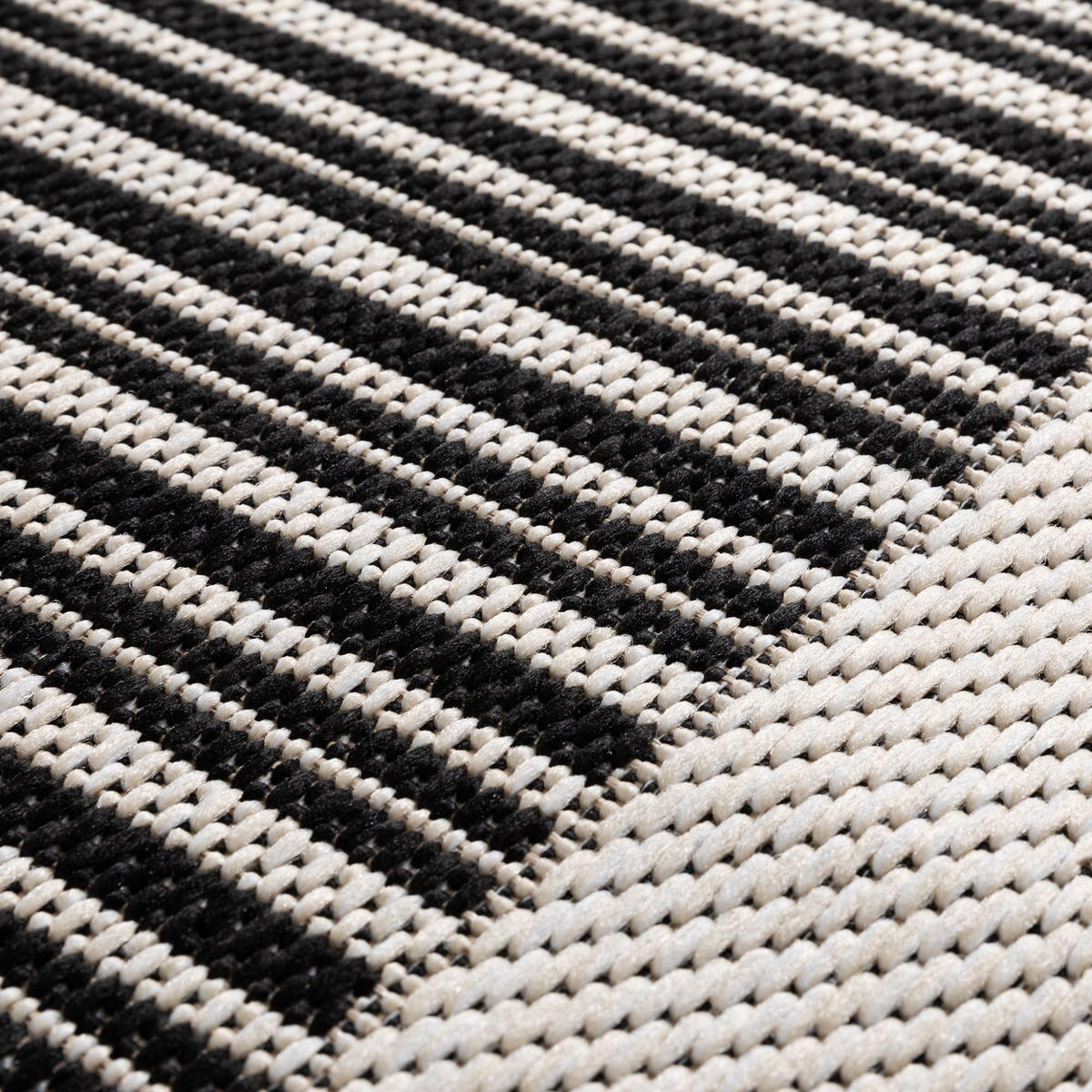 OUTDOORTEPPICH 120/170 cm Bergen Bordüre - Schwarz, Textil (120/170cm) - Steffensmeier