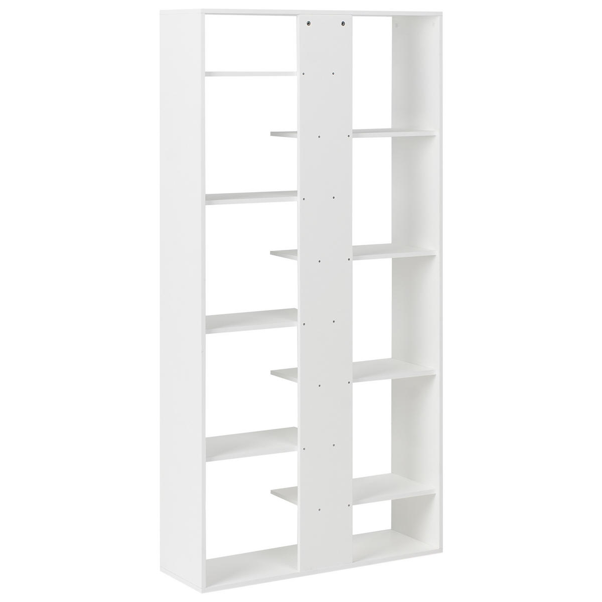 BÜCHERREGAL mit 8 Ebenen 180 cm Weiß Fontas - Weiß, Holzwerkstoff (90/180/29cm) - Beliani