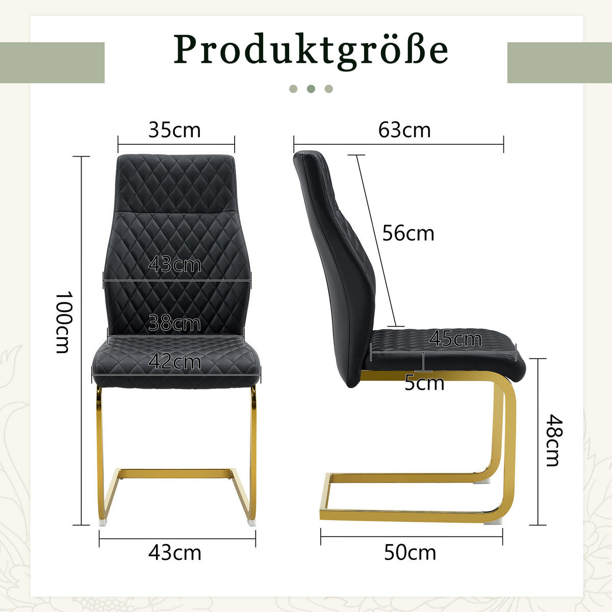 SCHWINGSTUHL DE-36566 2er-Set mit PU-Bezug und Metallrahmen Schwarz - Schwarz, Metall (63/100/43cm) - ComfortXL