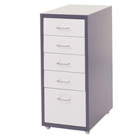 ROLLCONTAINER Anthrazit, Weiß - Anthrazit/Weiß, Metall (28/69/41cm) - MCW