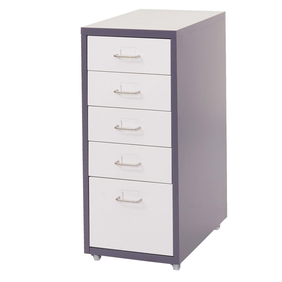 ROLLCONTAINER Anthrazit, Weiß - Anthrazit/Weiß, Metall (28/69/41cm) - MCW